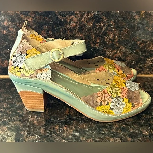 Spring Step L'Artiste Women's Avnia Ankle Strap Shoe teal Multi EU 39/ U… - Picture 1 of 11